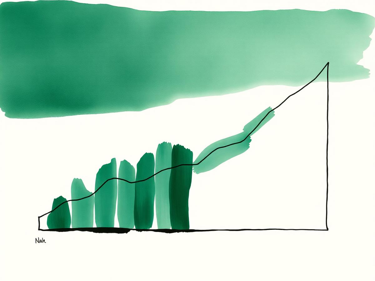 A hand-painted growth chart in moss green ink